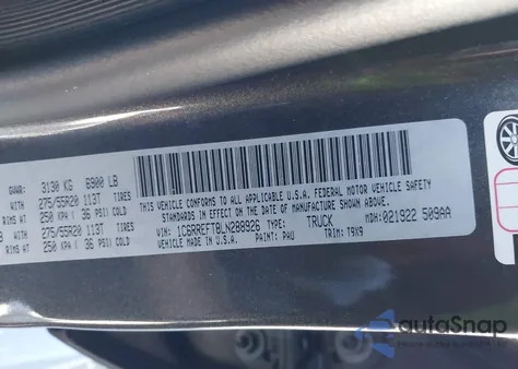 2020 Ram 1500 Big Horn 4X2 5'7 Box z USA, uszkodzony, nr VIN 1C6RREFT8LN288926